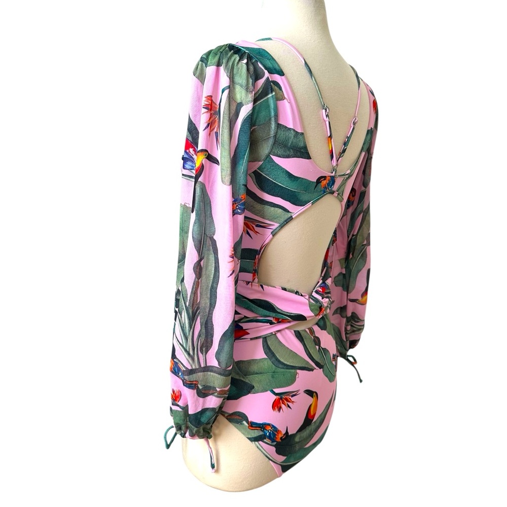 DR.JEWEL NWT TROPICAL LONG SLEEVE ONE PIECE - Picture 5 of 8